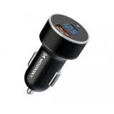 Automobilinis įkroviklis 12-24V USB + USB C 36W juodas (black) Wozinsky WDCCAC